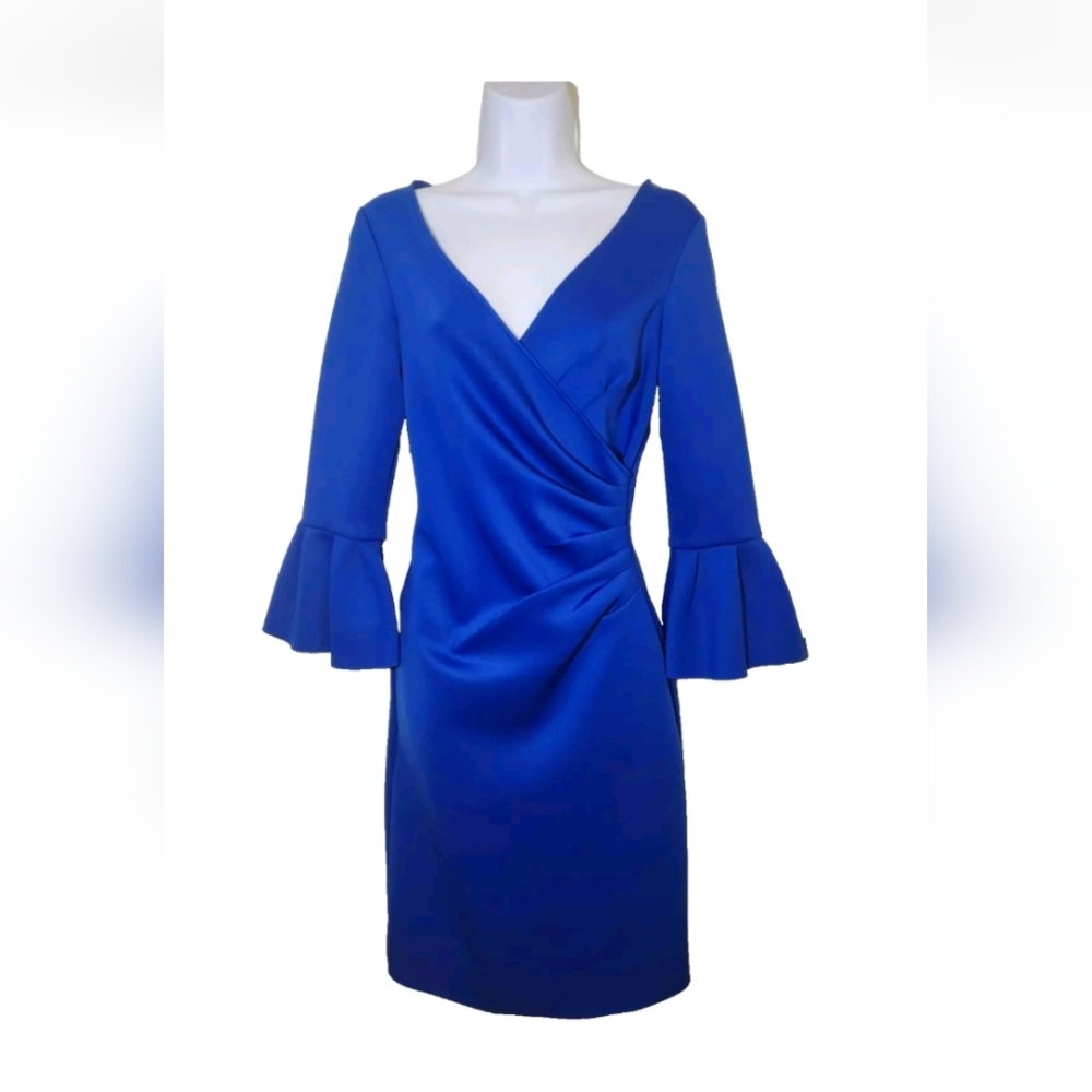 Rickie Freeman‎ for Teri Jon Scuba Cocktail Royal Blue Size 4